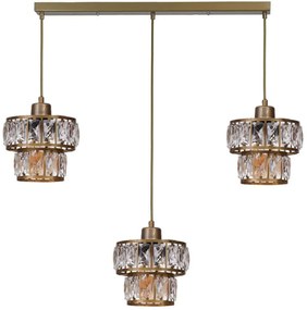 Φωτιστικό Οροφής - Ράγα 534LUN6011 55x17x80cm 3xE27 40W Gold Opviq