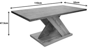 Τραπέζι σαλονιού Solange pakoworld σε γκρι-sonoma απόχρωση 110x55x47.5εκ