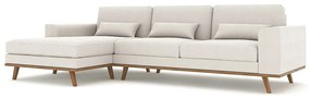 Γωνιακός Καναπές Seattle K100, Κρεμ, 280x153x85cm, Πόδια: Ξύλο, Ξύλο: Πεύκο | Epipla1.gr