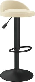 vidaXL Σκαμπό Μπαρ Κρεμ Βελούδινο