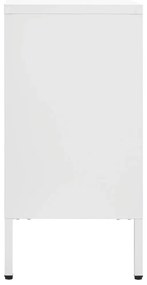 vidaXL Μπουφές Λευκός 105 x 35 x 70 εκ. από Ατσάλι και Ψημένο Γυαλί