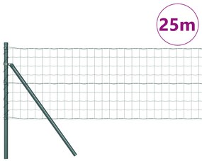 vidaXL Ευρωπαϊκός Φράκτης με 13 Πόλους 0.4x25 μ Γαλβανισμένος Χάλυβας Πράσινος