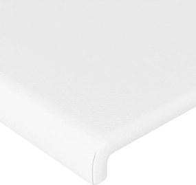 vidaXL Κεφαλάρι Κρεβατιού Λευκό 90x5x118/128 εκ. από Συνθετικό Δέρμα