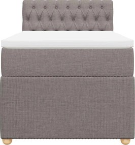 vidaXL Κρεβάτι Boxspring με Στρώμα Taupe 80x200 εκ. Υφασμάτινο
