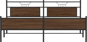 vidaXL Σκελετός Κρεβ. Χωρίς Στρώμα Καφέ Δρυς 200x200 εκ. Μεταλλικό
