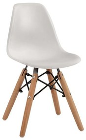 Καρέκλα Παιδική Με Ξύλινα Πόδια Twist Kid HM8453.01 White Σετ 4τμχ Polypropylene, Wood, Metal