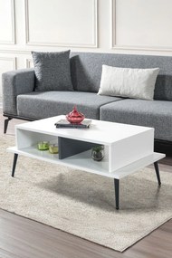 Τραπεζάκι Σαλονιού Λευκό / Ανθρακί SOBAN 100x56x20