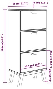 ΠΑΠΟΥΤΣΟΘΗΚΗ OLDEN ΓΚΡΙ/ΚΑΦΕ 55X35X120 ΕΚ. ΜΑΣΙΦ ΞΥΛΟ ΠΕΥΚΟΥ 358619