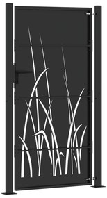 vidaXL Πύλη Κήπου Μαύρο 105 x 175 cm Ατσάλι με Επικάλυψη Πούδρας