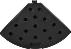 Βάση ομπρέλας 4 τεμαχίων, γεμίζει, 100 cm x 100 cm x 8 cm, μαύρο