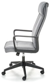 Καρέκλα γραφείου Houston 1259, Μαύρο, Γκρι, 113x63x70cm, 15 kg, Με μπράτσα, Με ρόδες, Μηχανισμός καρέκλας: Κλίση | Epipla1.gr
