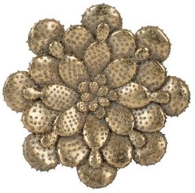 Διακοσμητικό Επιτοίχιο Λουλούδι 77118 25,5x4x25,5cm Gold Artekko Resin