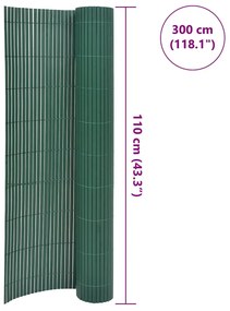 vidaXL Περίφραξη Κήπου Διπλής Όψης Πράσινη 110 x 300 εκ.