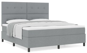 vidaXL Κρεβάτι Box Spring με Στρώμα Ανοιχτό Γκρι Σούπερ Βασιλικό Ύφασμα