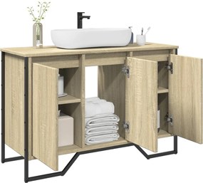 vidaXL Ντουλάπι Νιπτήρα Μπάνιου Sonoma Δρυς 91x35x60 εκ. Επεξ. Ξύλο