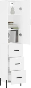 vidaXL Ντουλάπι Λευκό 34,5 x 34 x 180 εκ. από Επεξεργασμένο Ξύλο