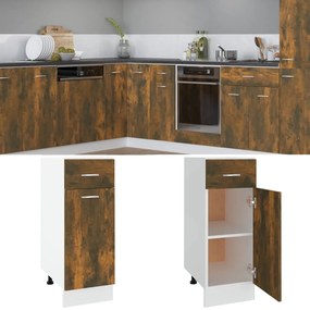 vidaXL Ντουλάπι με Συρτάρια "Lyon" Καπνιστή Δρυς 30x46x81,5 εκ. από Τεχνητό Ξύλο