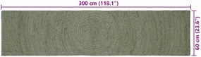 vidaXL Χαλιά χώρου Λαδί 60 x 300 cm Γιούτα