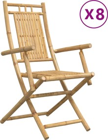 vidaXL Πτυσσόμενες Καρέκλες 8 τεμ. 53x66x99 εκ. Μπαμπού