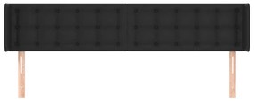 vidaXL Κεφαλάρι με Πτερύγια Μαύρο 183x16x78/88εκ. Συνθετικό Δέρμα