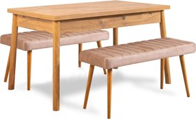 Τραπεζαρία 3τμχ Πεύκο Atlantic / Πέτρα COSTA 120x75x75