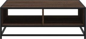 vidaXL Τραπεζάκι Σαλονιού Καφέ Δρυς 80x80x30 εκ. Επεξ. Ξύλο/Μέταλλο