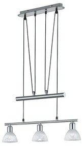 Φωτιστικό Οροφής-Ράγα Led Levisto 3x400Lm 60x160x11cm Nickel Mat 371010307 Trio Lighting Metal, Glass