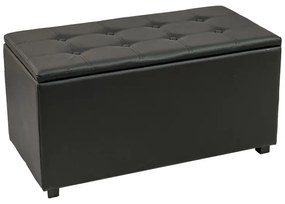 Σκαμπό-μπαούλο Corben pakoworld pu μαύρο 86x43x45εκ