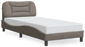 vidaXL Σκελετός Κρεβατιού με LED Χωρίς Στρώμα Taupe 90x200 εκ.
