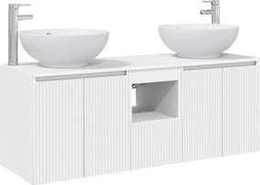 vidaXL Σετ Ντουλαπιών Μπάνιου 3 τμχ. Λευκό 129 x 44,5 x 80 cm