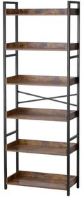 VEVOR Metal Bookshelf Rustic Bookshelf 6-Tier for Living room Bedroom &amp; Office