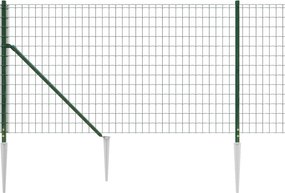 vidaXL Συρματόπλεγμα Περίφραξης Πράσινο 0,8 x 10 μ. με Καρφωτές Βάσεις