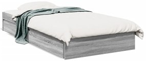 vidaXL Πλαίσιο Κρεβατιού με Συρτάρια Γκρι Sonoma 90x190εκ. Επεξ. Ξύλο