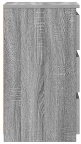 vidaXL Κομοδίνα 2 τεμ. Γκρι Sonoma 40x35x62,5 εκ. Επεξεργασμένο Ξύλο