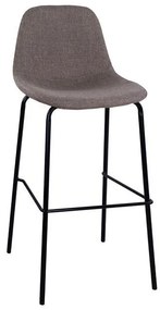 Stool with metallic frame and fabric in brown color 47x50x106cm