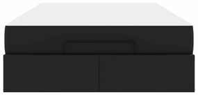 vidaXL Σκελετός κρεβατιού με στρώμα με στρώμα 2 pcs Μαύρο PVC