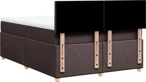 vidaXL Κρεβάτι Boxspring με Στρώμα Σκούρο Καφέ 140x200 εκ Υφασμάτινο