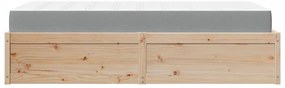 vidaXL Κρεβάτι με Στρώμα 90x200 εκ Μασίφ Ξύλο Πεύκου