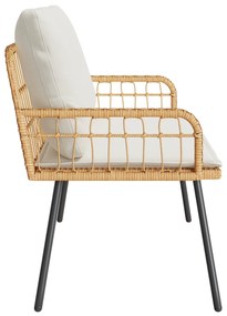 vidaXL Παγκάκι Κήπου Φυσικό 114x64x78 εκ. Πολυ Ρατάν