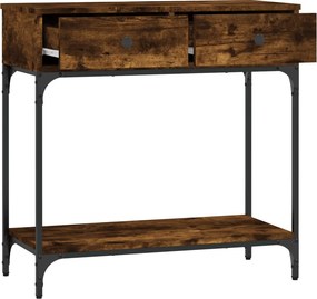 vidaXL Τραπέζι Κονσόλα Καπνιστή Δρυς 75x34,5x75 εκ. Επεξεργ. Ξύλο