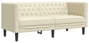 ΚΑΝΑΠΕΣ CHESTERFIELD 3 ΤΕΜΑΧΙΩΝ ΣΕΤ CREAM FAUX LEATHER 3209268