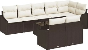 vidaXL Σετ Καναπέ με μαξιλάρι 9 pcs Καφέ συνθετικό ρατάν
