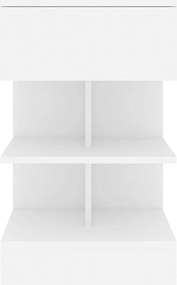 vidaXL Κομοδίνο Λευκό 40 x 35 x 65 εκ. από Επεξ. Ξύλο