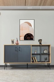 Κονσόλα Sapphire Δρυς / Ανθρακί SOGRO 160x44x20