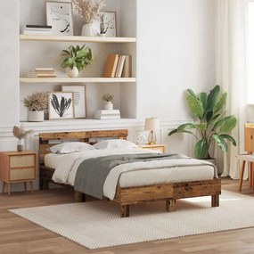 vidaXL Σκελετός Κρεβατιού Παλαιό ξύλο 135 x 190 cm Επεξεργασμένο ξύλο