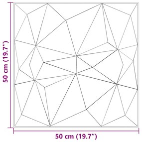 Πάνελ Τοίχου 12 τεμ. Σχ. Διαμάντι Τσιμέντο 50x50εκ. 3 μ² XPS - Γκρι