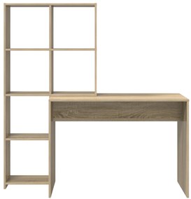 vidaXL Γραφείο Sonoma Δρυς 138.5 x 55 x 143 εκ Επεξεργασμένο ξύλο