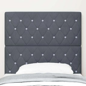 vidaXL Βελούδινο Κεφαλάρι Argyle Σκούρο γκρι 100 cm Βελούδο