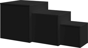 vidaXL Τραπεζάκια Βοηθητικά 3 τεμ. Μαύρα από Επεξεργ. Ξύλο