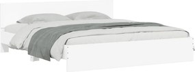 vidaXL Πλαίσιο Κρεβατιού με Κεφαλάρι/LED Λευκό 180x200 εκ